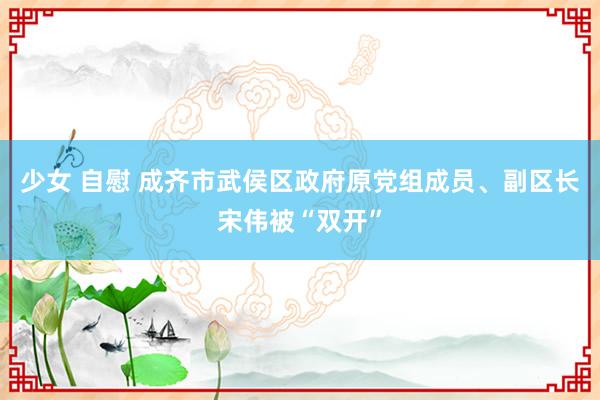 少女 自慰 成齐市武侯区政府原党组成员、副区长宋伟被“双开”