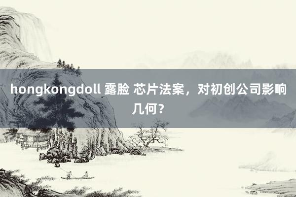 hongkongdoll 露脸 芯片法案，对初创公司影响几何？