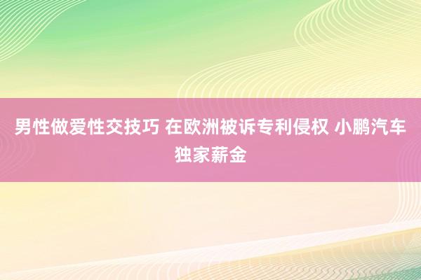 男性做爱性交技巧 在欧洲被诉专利侵权 小鹏汽车独家薪金