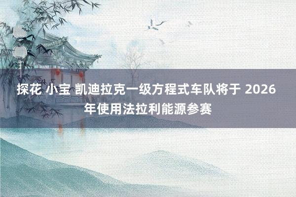 探花 小宝 凯迪拉克一级方程式车队将于 2026 年使用法拉利能源参赛