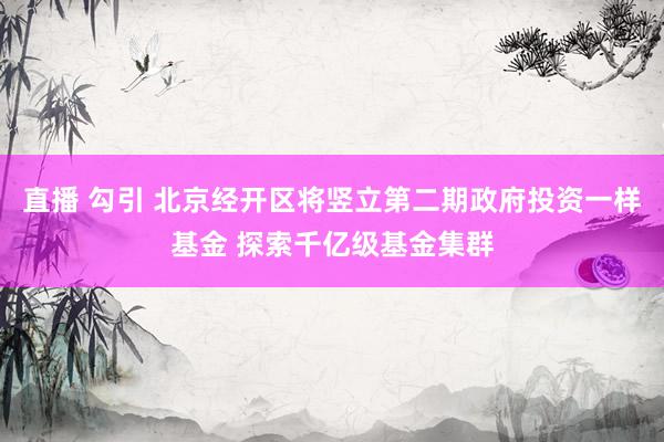 直播 勾引 北京经开区将竖立第二期政府投资一样基金 探索千亿级基金集群