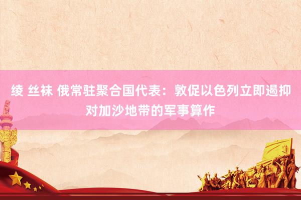 绫 丝袜 俄常驻聚合国代表：敦促以色列立即遏抑对加沙地带的军事算作