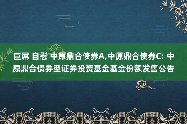 巨屌 自慰 中原鼎合债券A，中原鼎合债券C: 中原鼎合债券型证券投资基金基金份额发售公告