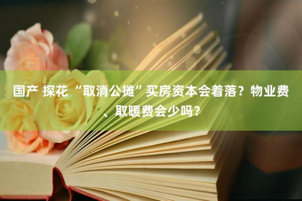 国产 探花 “取消公摊”买房资本会着落？物业费、取暖费会少吗？