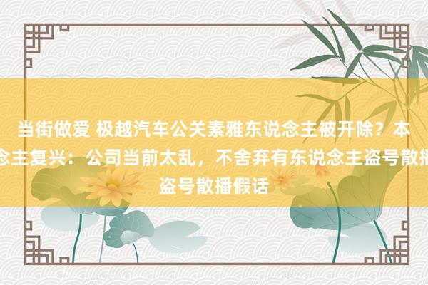 当街做爱 极越汽车公关素雅东说念主被开除？本东说念主复兴：公司当前太乱，不舍弃有东说念主盗号散播假话