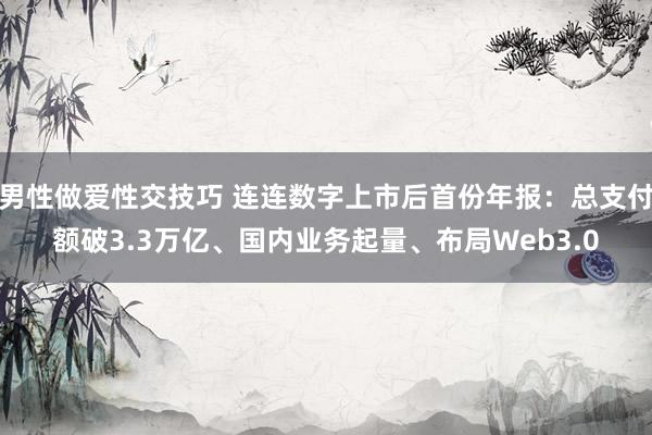 男性做爱性交技巧 连连数字上市后首份年报：总支付额破3.3万亿、国内业务起量、布局Web3.0