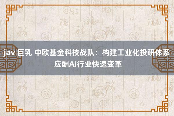 jav 巨乳 中欧基金科技战队：构建工业化投研体系 应酬AI行业快速变革