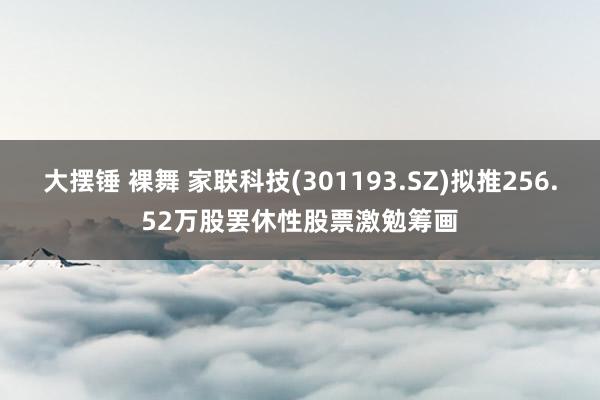 大摆锤 裸舞 家联科技(301193.SZ)拟推256.52万股罢休性股票激勉筹画