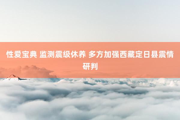 性爱宝典 监测震级休养 多方加强西藏定日县震情研判
