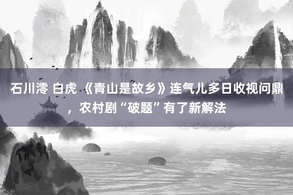 石川澪 白虎 《青山是故乡》连气儿多日收视问鼎，农村剧“破题”有了新解法
